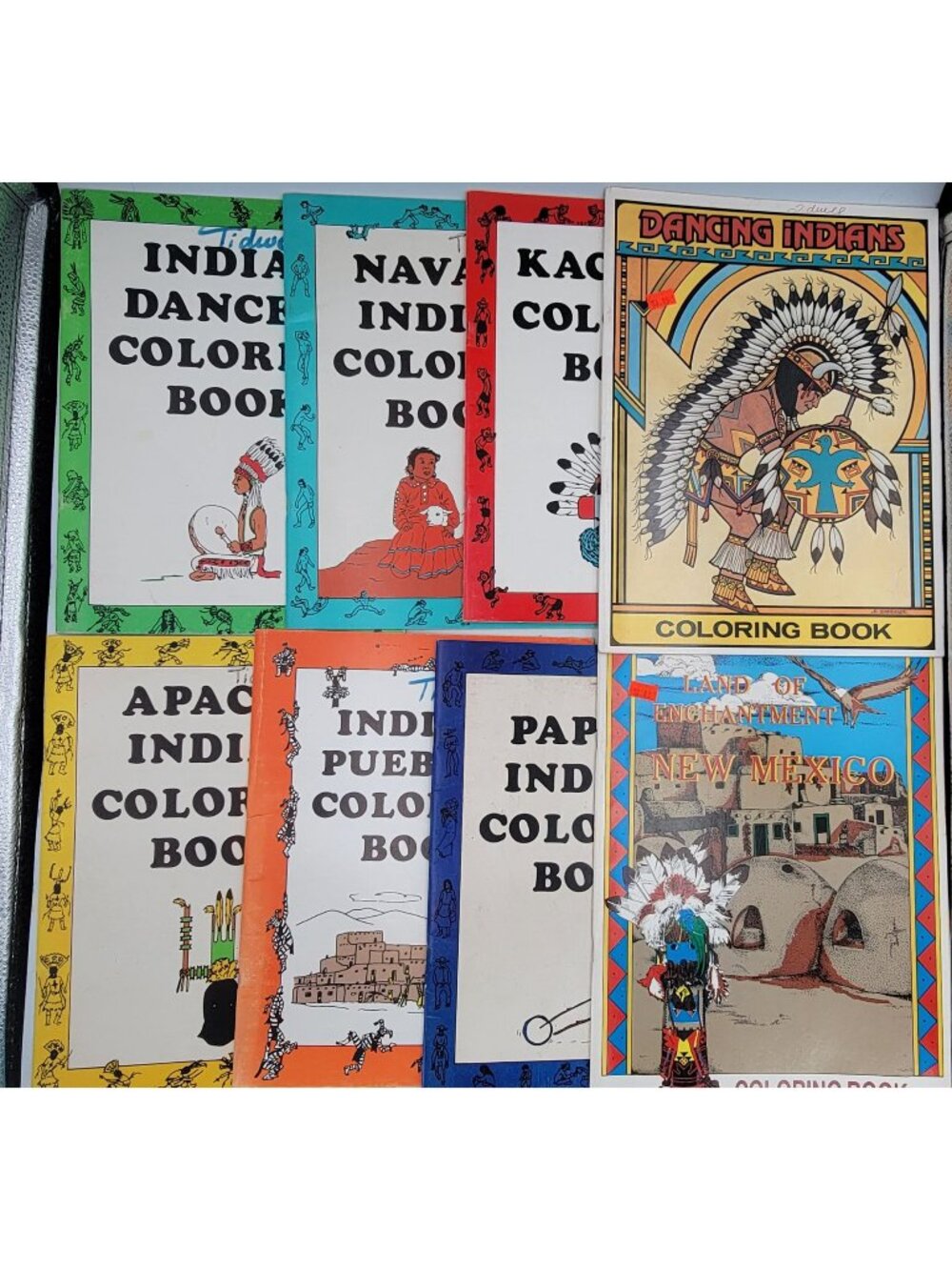 Native American Coloring Books Set of 8 Kachina Navajo Papago Apache 1980's